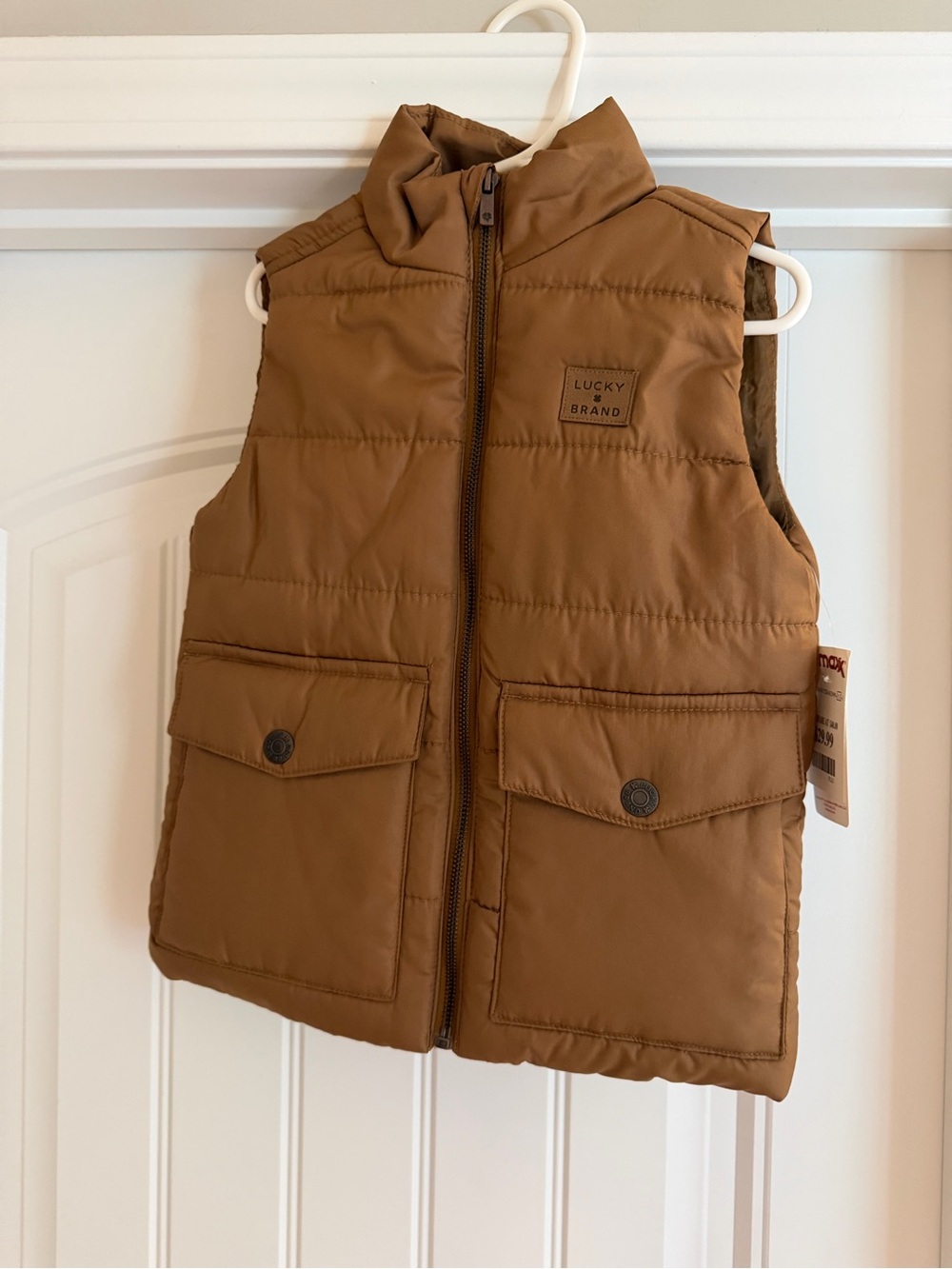 NWT Lucky Brand Kids Tan Quilted Puffer Vest